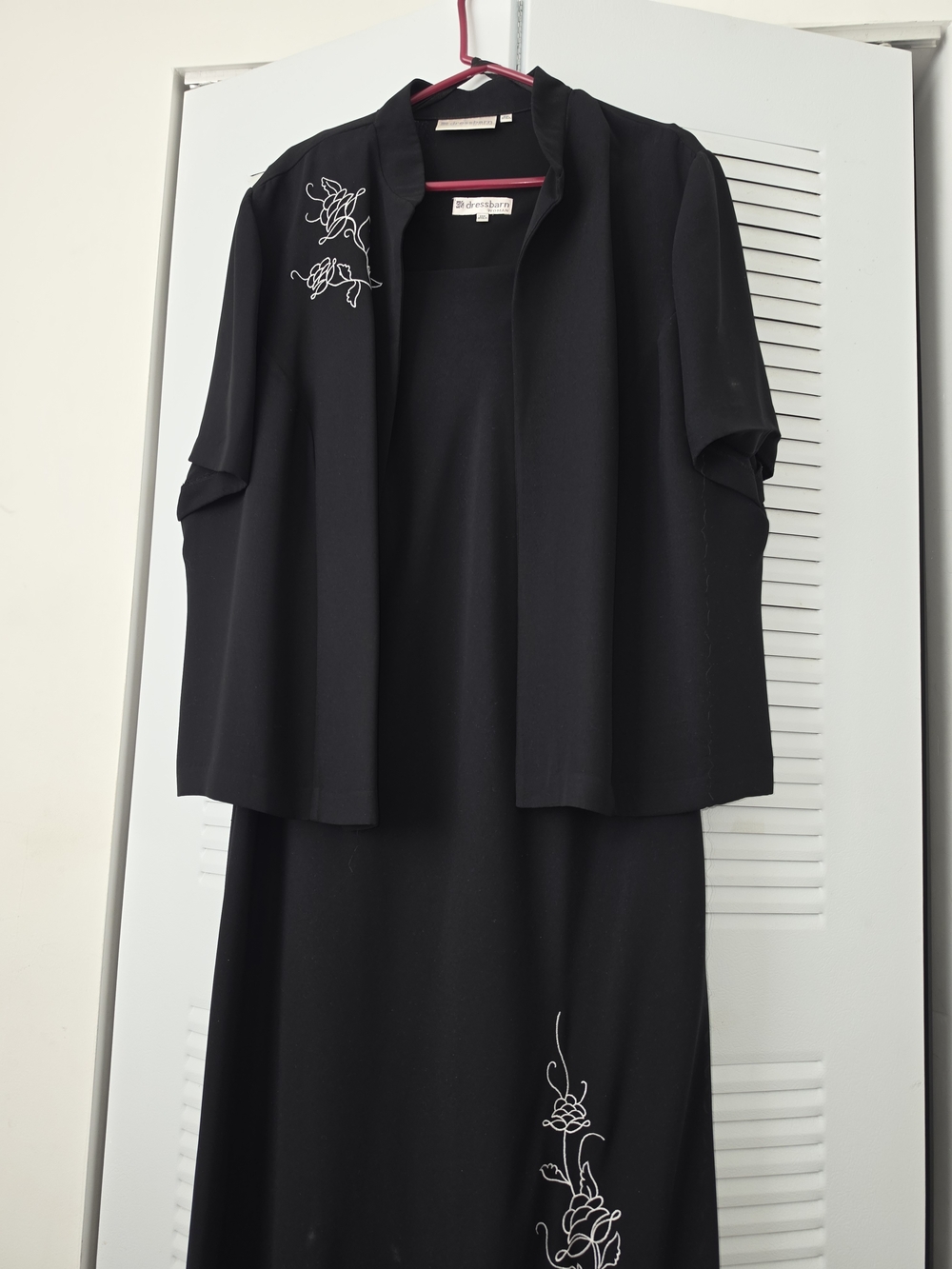 Dress Barn Black Embroidered Two-Piece Maxi Skirt Set